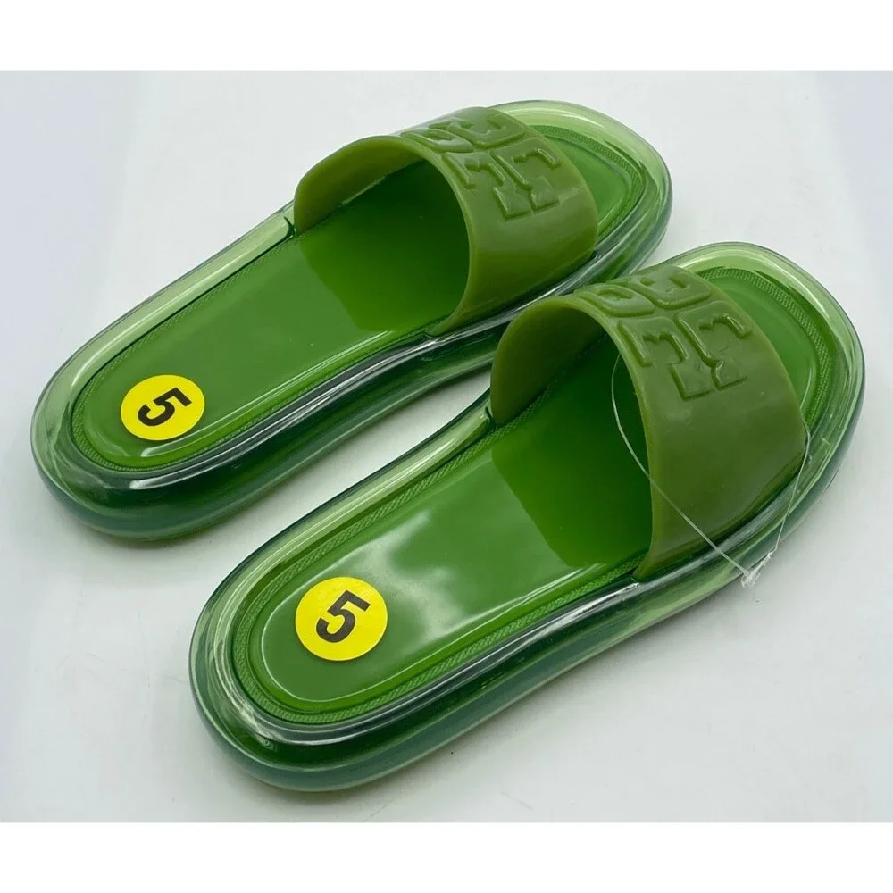 NWT Tory Burch Bubble Jelly Sandals Size 5 Green